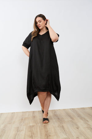 DEEPER V NECK BILLOW DRESS