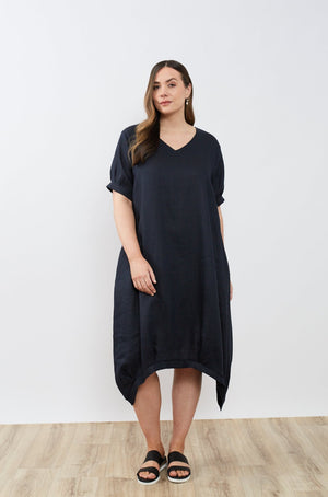 DEEPER V NECK BILLOW DRESS