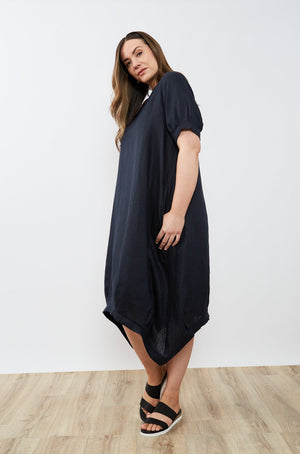 DEEPER V NECK BILLOW DRESS