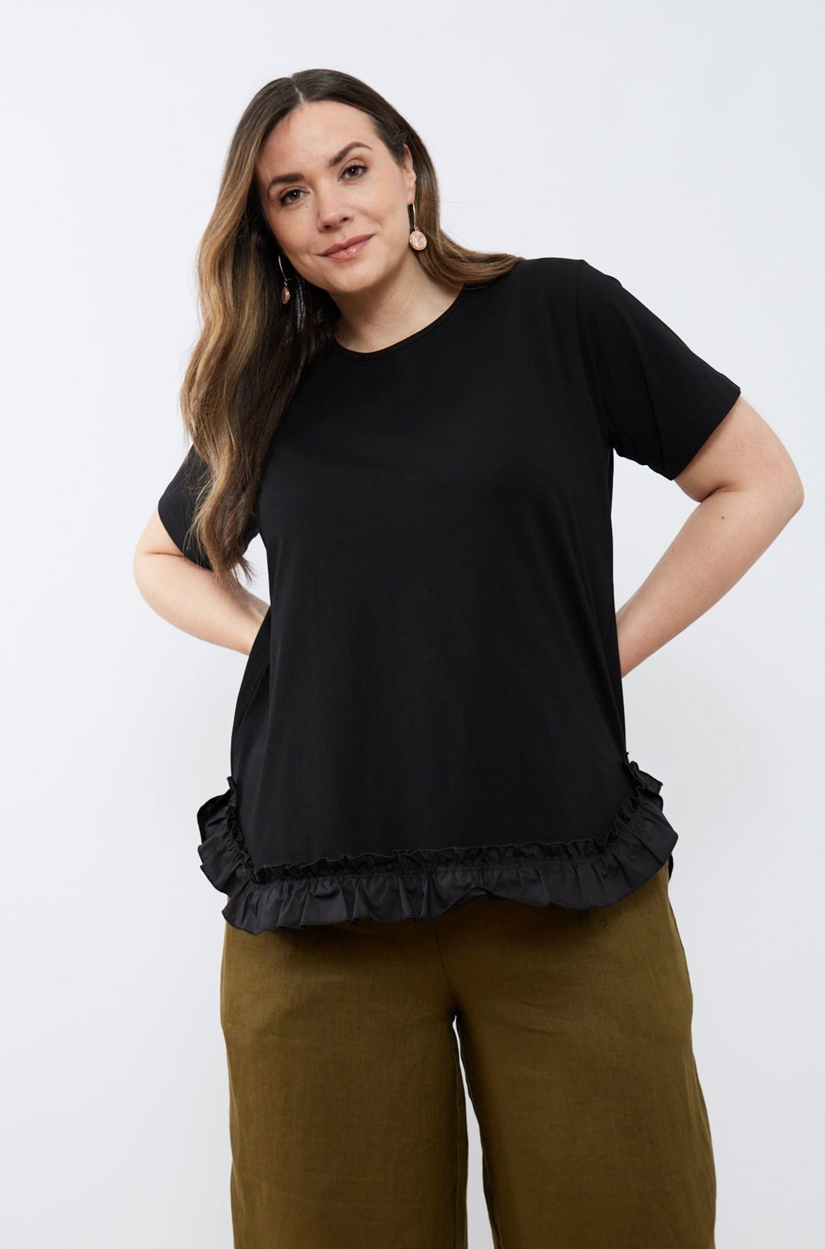 COMBI RUFFLE HEM TEE