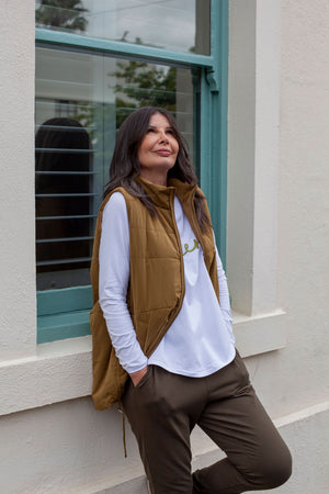 PADDED RUCHED VEST