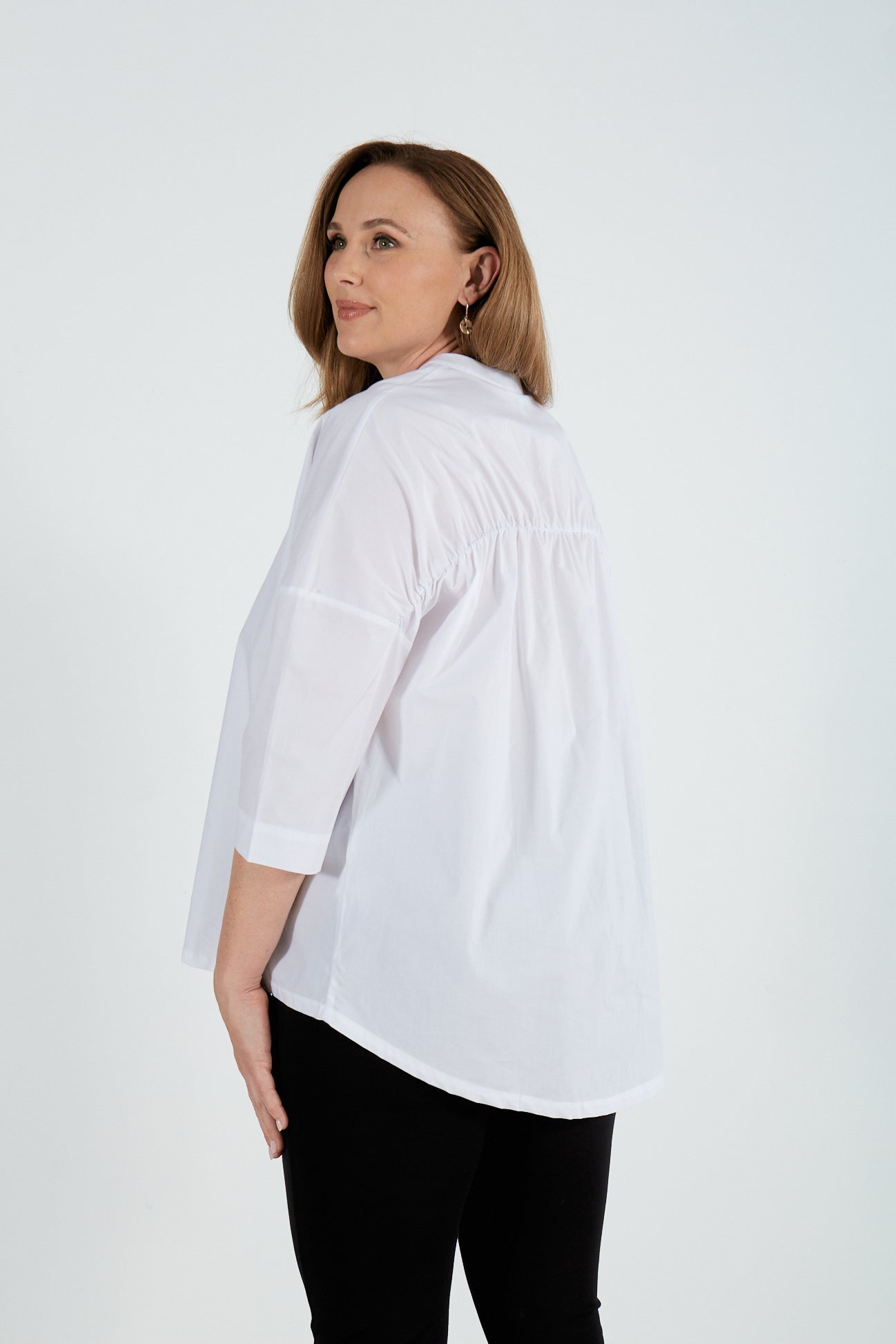ELASTIC GATHER YOKE SHIRT