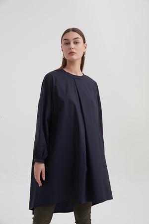HIGH NECK TUCK TUNIC