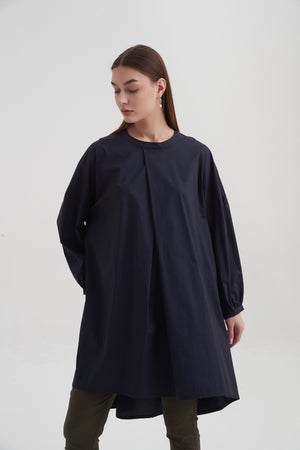HIGH NECK TUCK TUNIC