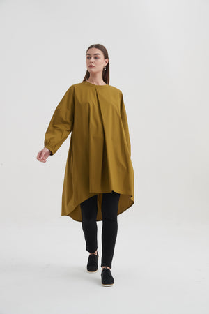 HIGH NECK TUCK TUNIC
