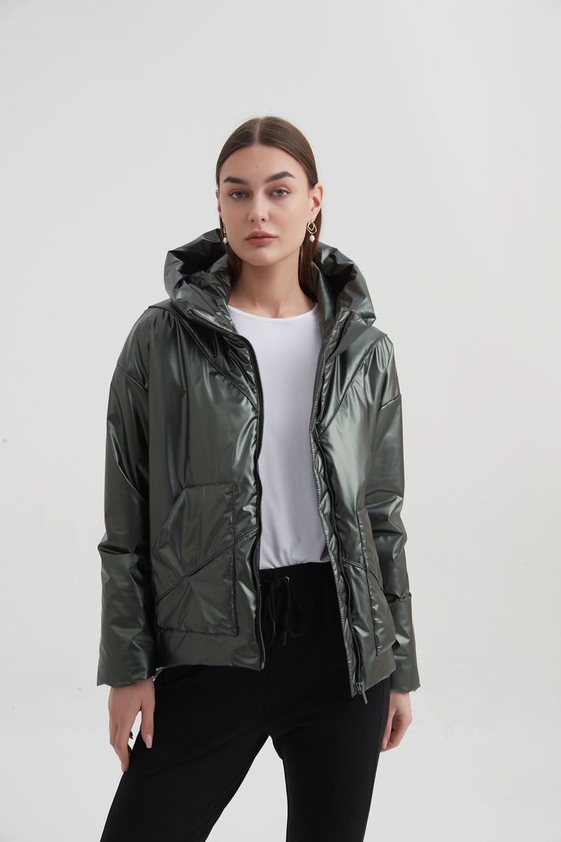METALLIC PUFFER JACKET