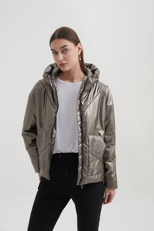 METALLIC PUFFER JACKET