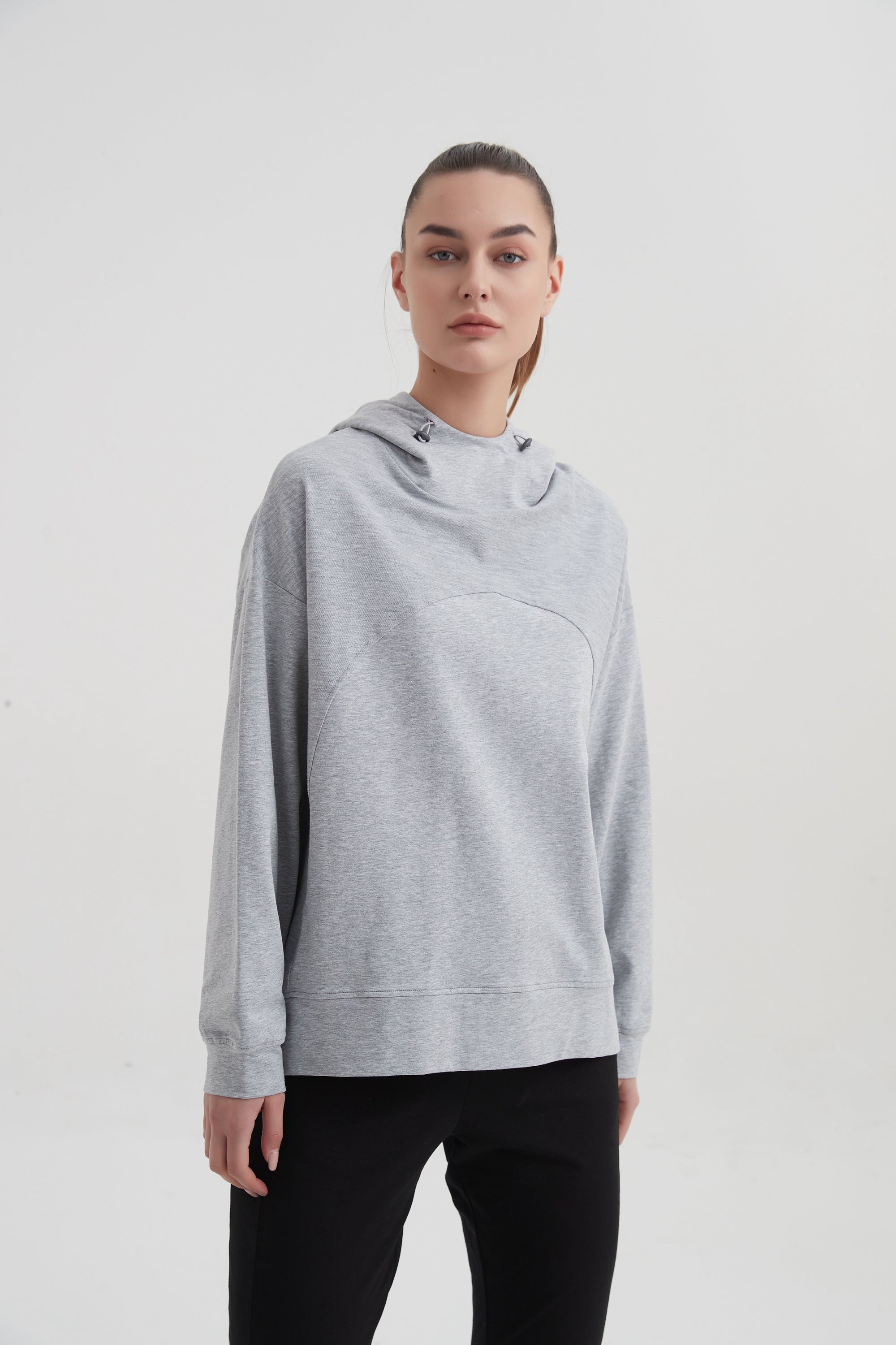 FRONT CURVE HOODED SWEAT