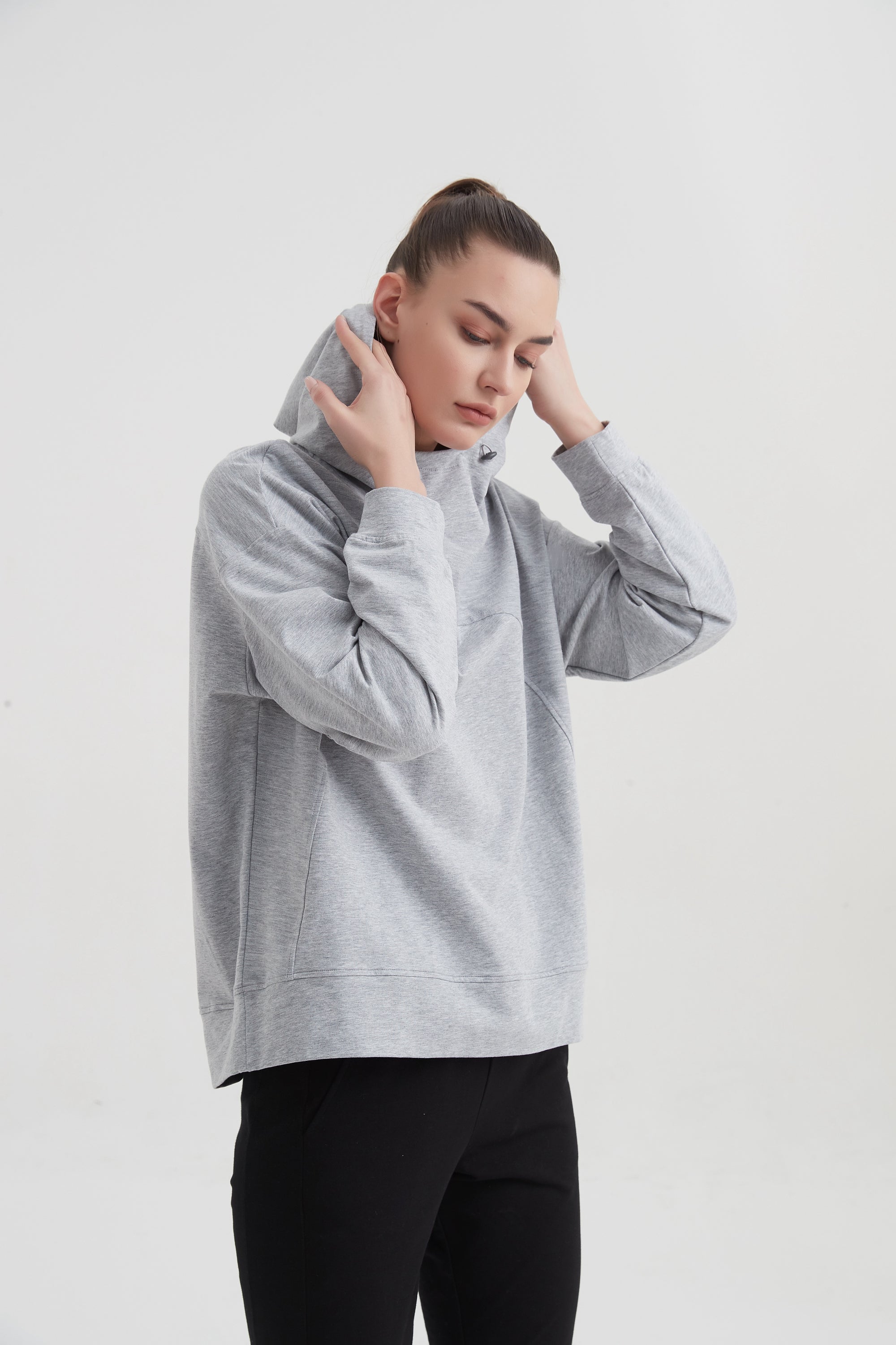 FRONT CURVE HOODED SWEAT