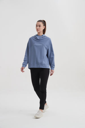 FRONT CURVE HOODED SWEAT