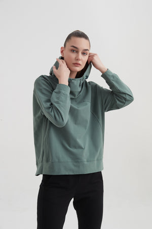 FRONT CURVE HOODED SWEAT