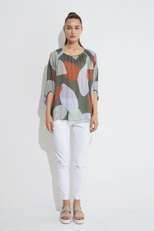 GATHERED NECK BLOUSE