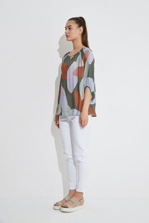 GATHERED NECK BLOUSE