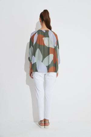 GATHERED NECK BLOUSE