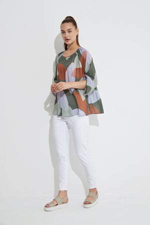 GATHERED NECK BLOUSE
