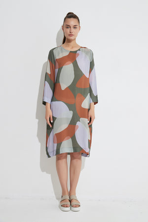 HALF SLEEVE SHIFT DRESS