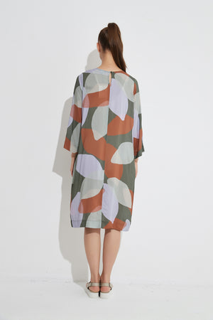 HALF SLEEVE SHIFT DRESS