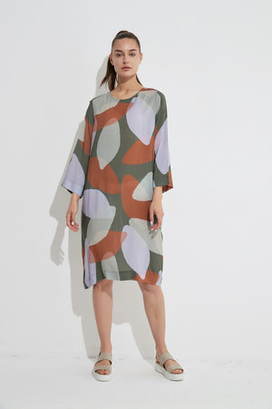 HALF SLEEVE SHIFT DRESS