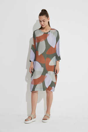 HALF SLEEVE SHIFT DRESS
