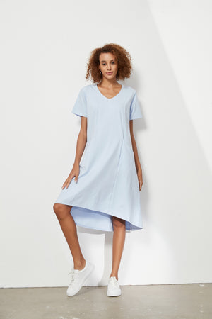 V NECK DEEP POCKET DRESS