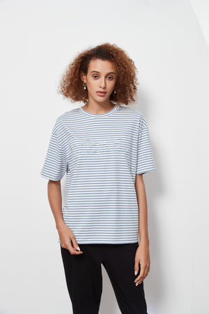 STRIPE EMBOSSED TEE