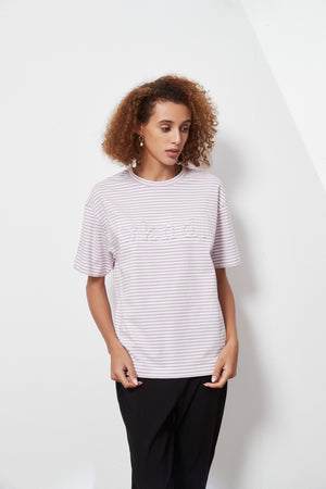 STRIPE EMBOSSED TEE