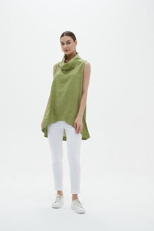 COWL NECK SLEEVELESS TUNIC