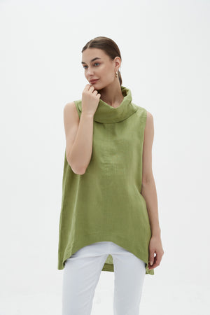 COWL NECK SLEEVELESS TUNIC