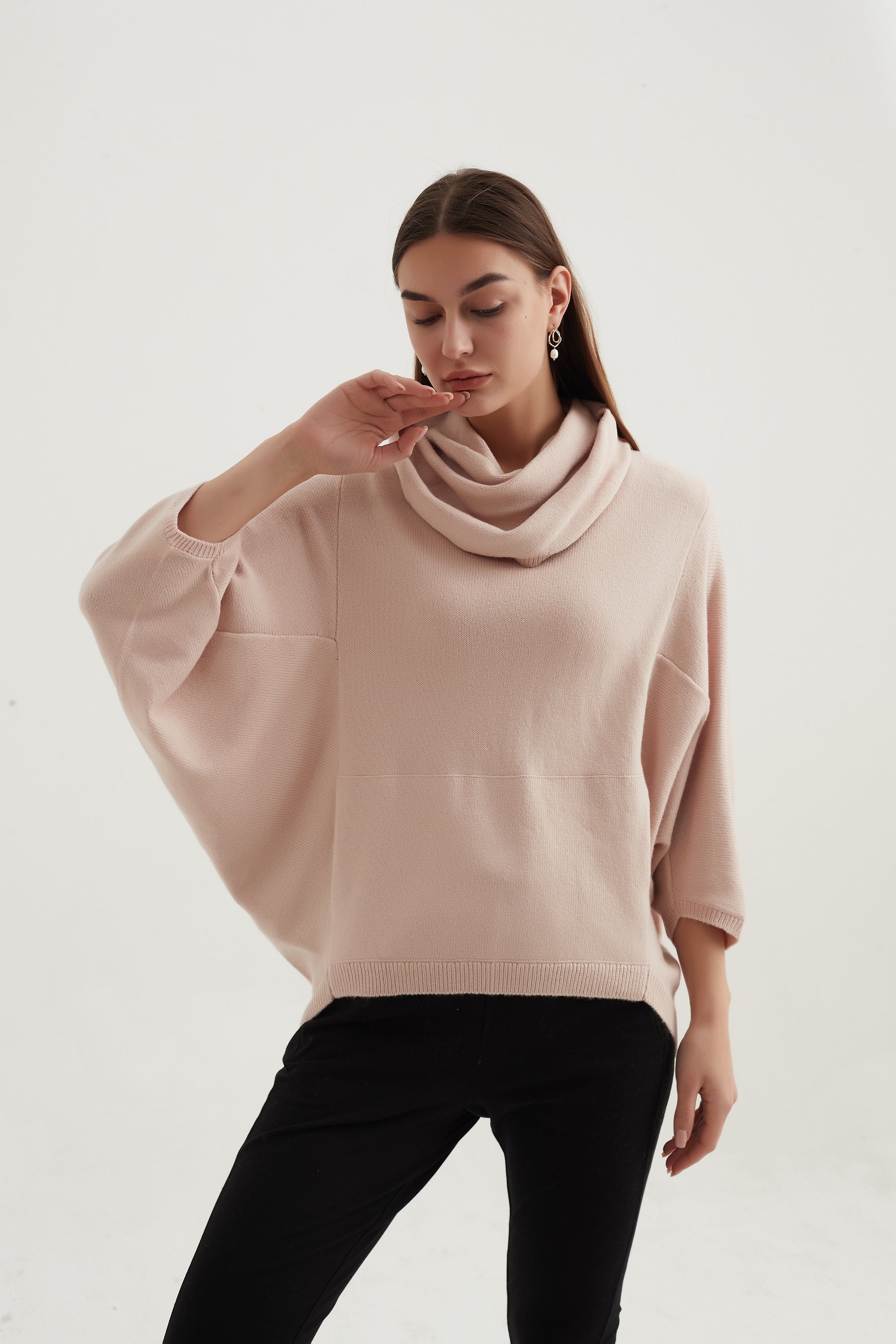 STATEMENT COWL NECK PULLOVER