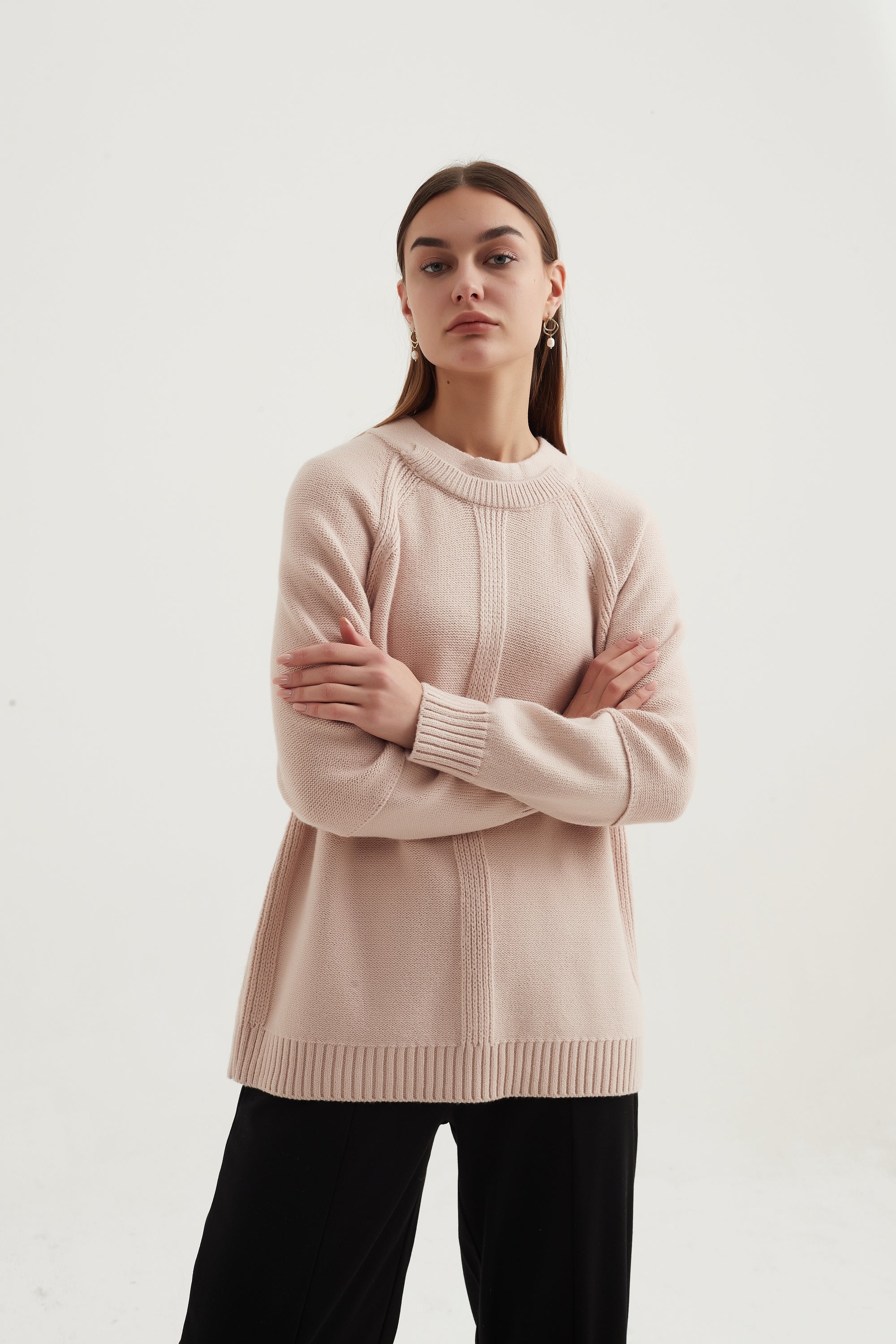 RAGLAN DETAIL CREW KNIT
