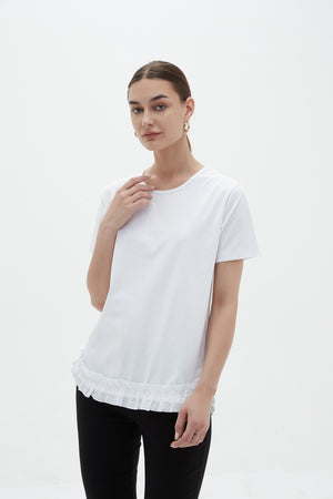 COMBI RUFFLE HEM TEE