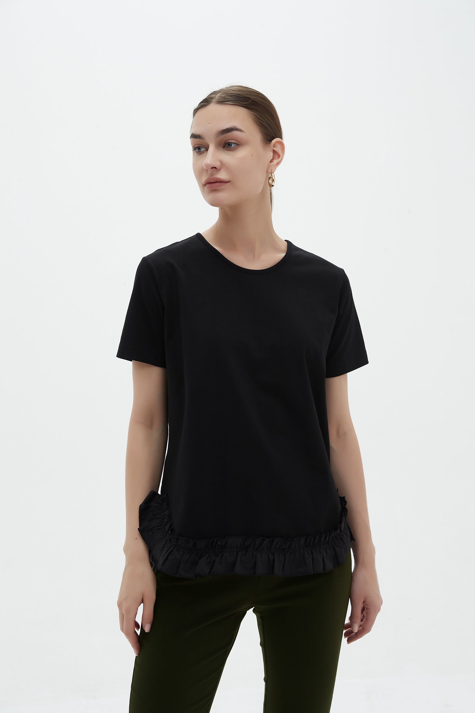 COMBI RUFFLE HEM TEE