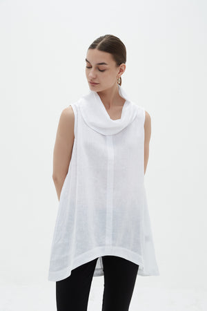 COWL NECK SLEEVELESS TUNIC