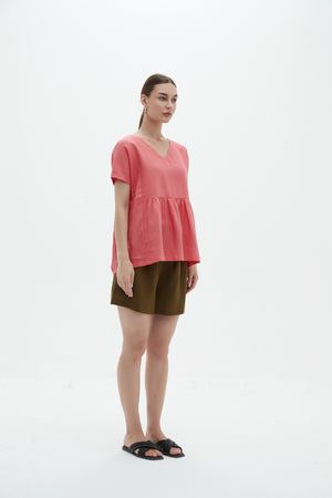 V NECK SHORT SLEEVE TOP