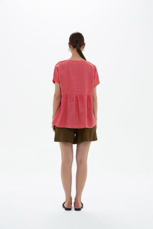 V NECK SHORT SLEEVE TOP