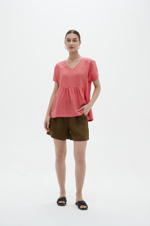 V NECK SHORT SLEEVE TOP