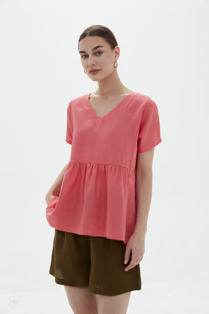 V NECK SHORT SLEEVE TOP