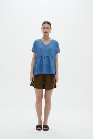 V NECK SHORT SLEEVE TOP