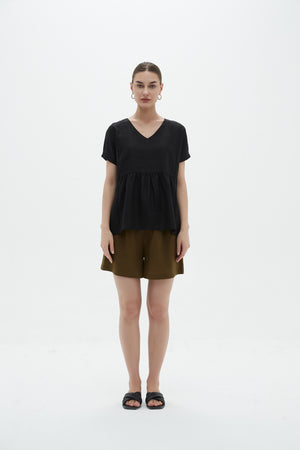 V NECK SHORT SLEEVE TOP