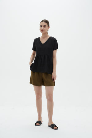 V NECK SHORT SLEEVE TOP