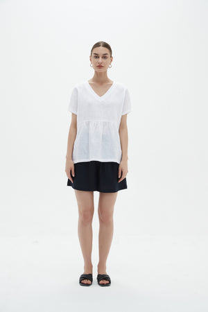 V NECK SHORT SLEEVE TOP