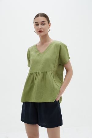 V NECK SHORT SLEEVE TOP