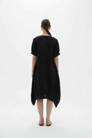 DEEPER V NECK BILLOW DRESS