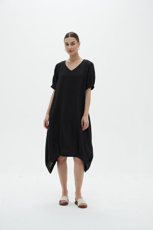 DEEPER V NECK BILLOW DRESS