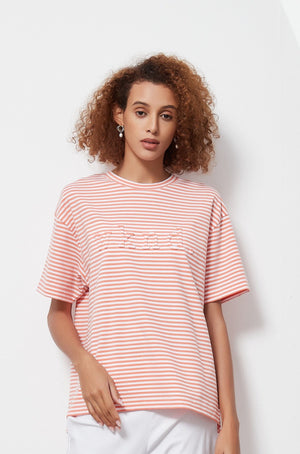 STRIPE EMBOSSED TEE