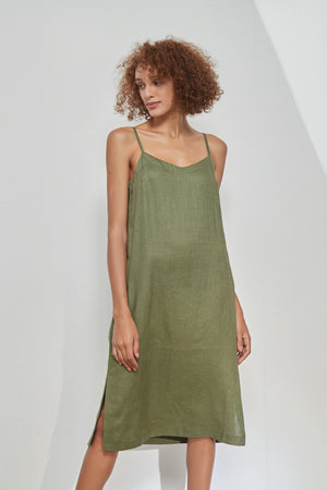 LINEN CAMI DRESS