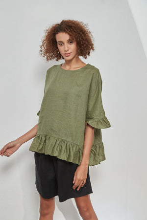 FRILL HEM TOP